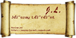 Jászay Lóránt névjegykártya