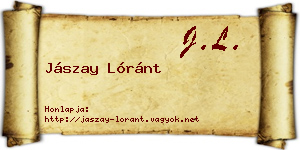 Jászay Lóránt névjegykártya